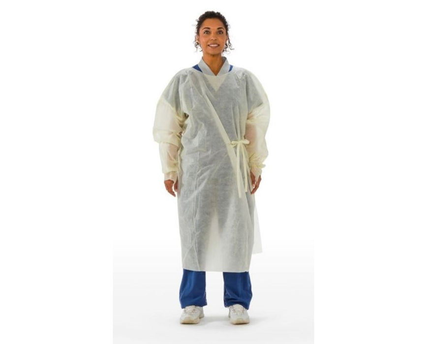 Over-The-Head AAMI Level 2 Isolation Gown with Elastic/Thumbhook Wrists, Universal Size