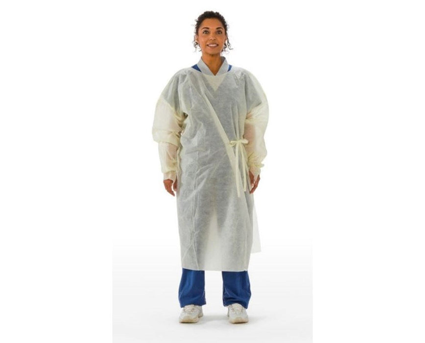 Over-The-Head AAMI Level 2 Isolation Gown with overlapping back panels & Elastic/Thumbhook Wrists, Size XXL