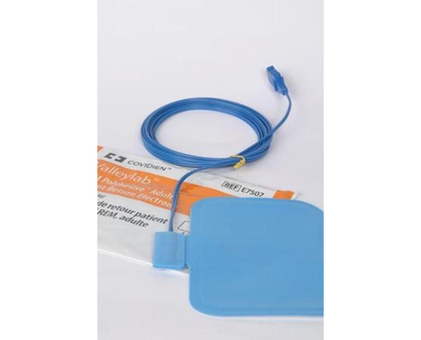 REM Polyhesive II Patient Return Electrode with 9 ft (2.7 m) Attached Cord, Adult - 50/cs