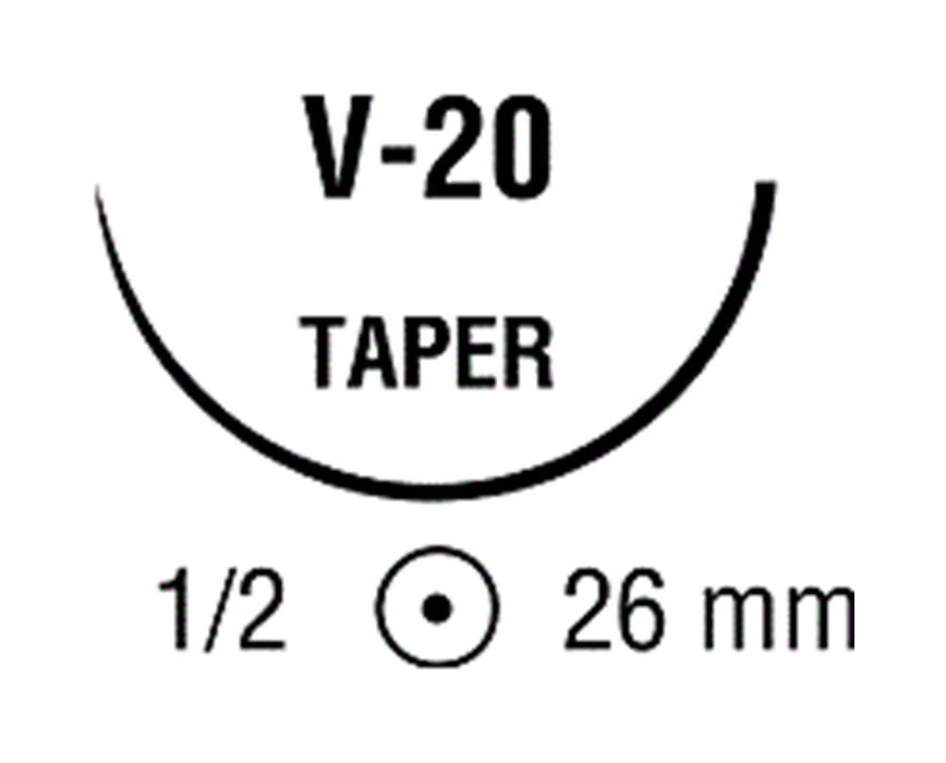 Plain Gut Sutures, Size 3-0, Taper Point, 30", Needle V-20, 1/2 Circle (36 Sutures/box)