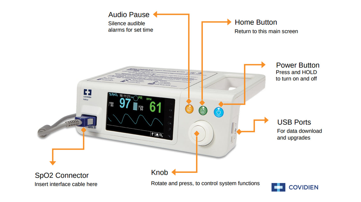 Nellcor Bedside SpO2 Patient Monitor w/ Homecare Mode