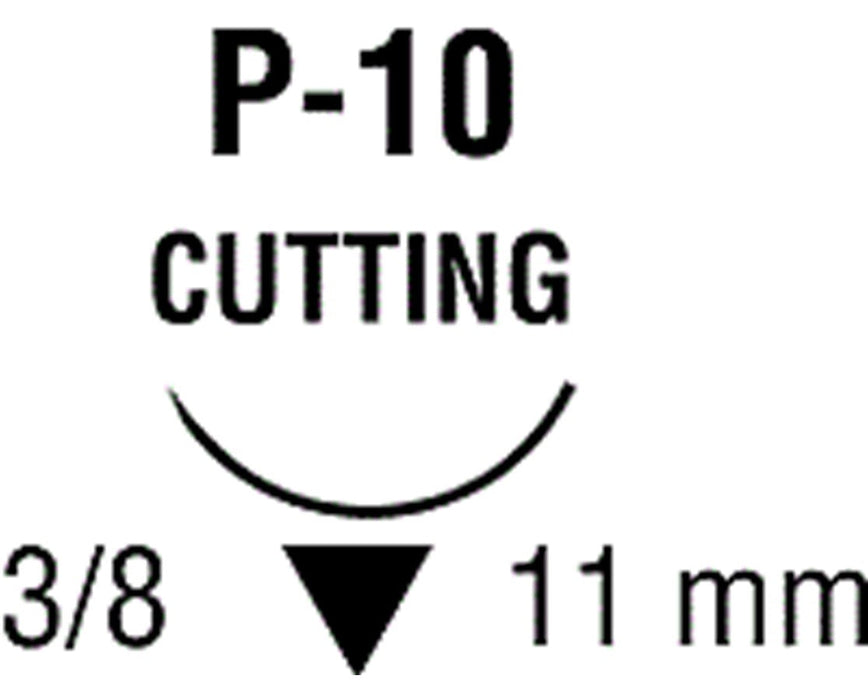 Polysorb Absorbable Sutures, Size 5-0, Premium Reverse Cutting, Undyed, 18", Needle, P-10, 3/8 Circle, Size 5-0 (12 Sutures/box)