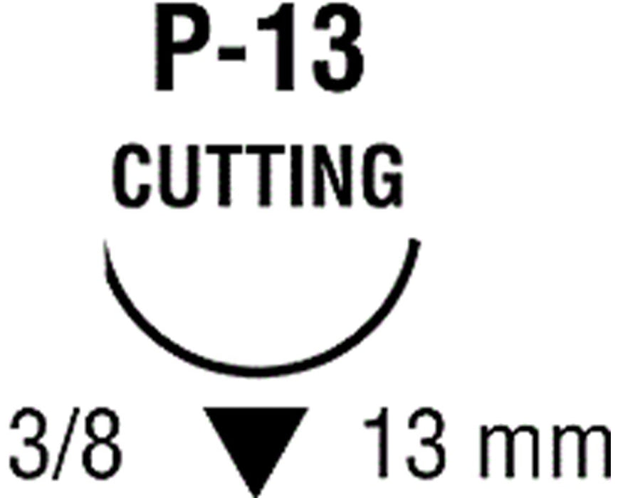 Polysorb Absorbable Sutures, Size 5-0, Premium Reverse Cutting, Undyed, 18", Needle P-13, Size 5-0 (12 Sutures/box)