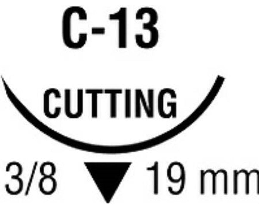 Polysorb Coated Synthetic Absorbable Sutures, Reverse Cutting - Violet, Size 4-0, 30", Needle C-13, 3/8 Circle (12/Box)