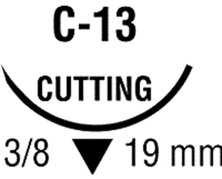 Polysorb Absorbable Sutures, Size 4-0,Undyed, 18", Needle C-13, 3/8 Circle (12 Sutures/box)