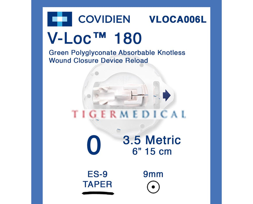 V-Loc 180 Absorbable Wound Closure Reload Sutures, 6/Box: Size 0, 6" Length