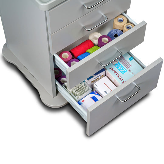 Wall & Base Cabinet Package w/ Mobile Cart-Mate (48" - 72"W). Fashion Finish