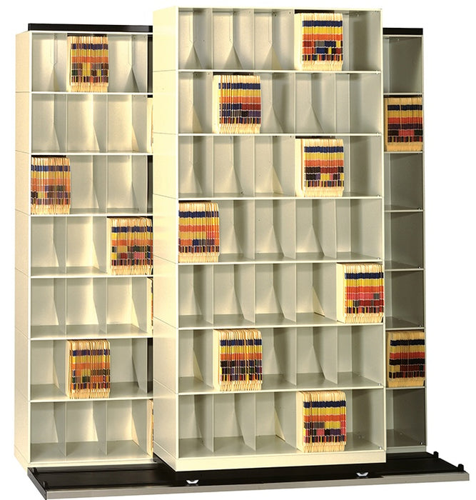Vu-Stak BiSlider Letter-Size Filing System. Three 36" Units 6 Tiers