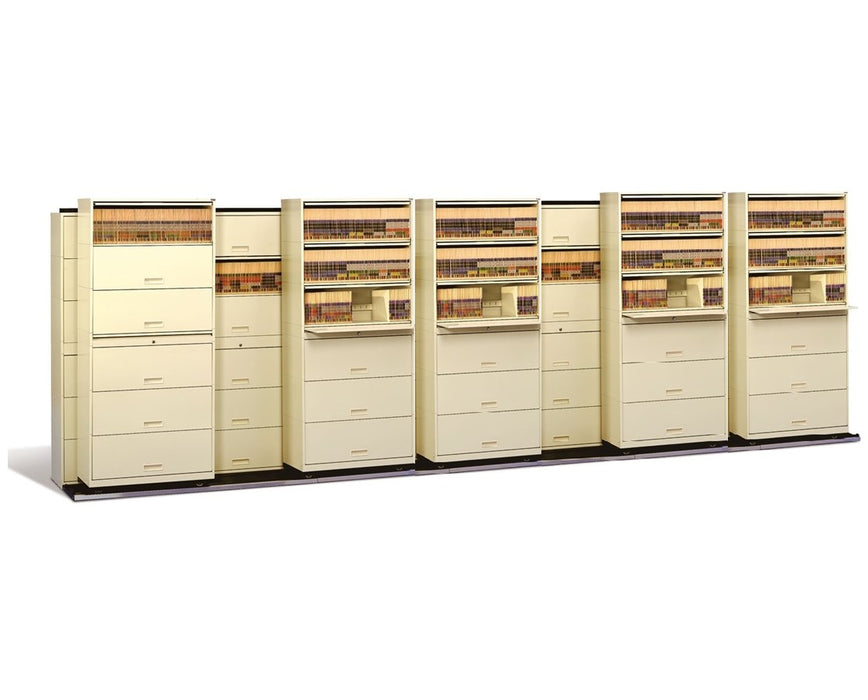 Stak-N-Lok BiSlider Retractable Door File Shelving Cabinet - 6/5 Letter Size, 36" Wide, 7 Tiers