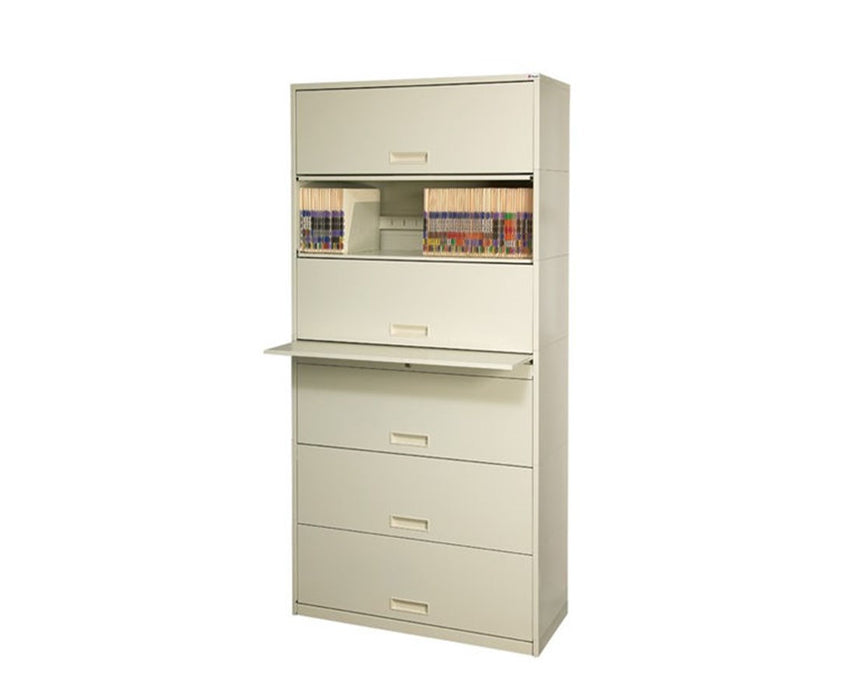 Stak-N-Lok BiSlider Retractable Door File Shelving Cabinet - 7/6