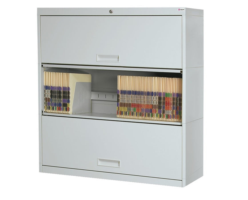 Stak-N-Lok Retractable Door Stackable File Shelving Cabinet - 3 Tiers Binder Size 30" Wide Non-Locking