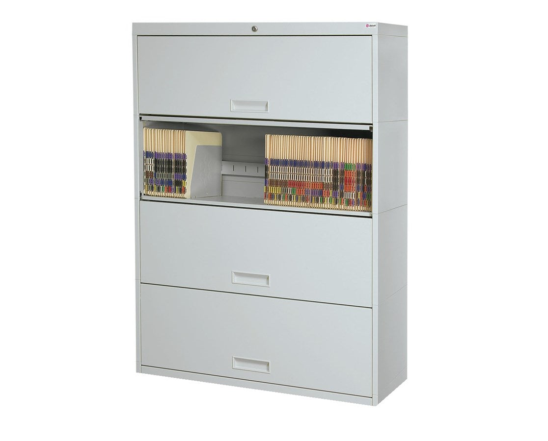 Stak-N-Lok Retractable Door Stackable File Shelving Cabinet. 4 Tiers L ...