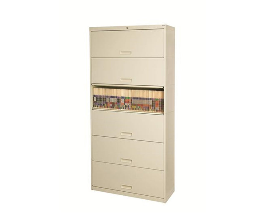Stak-N-Lok Retractable Door Stackable File Shelving Cabinet - 6 Tiers Letter Size 30" Wide w/ Posting Shelf Locking