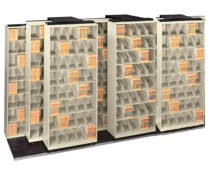 ThinStak TriSlider Filing System 10 Units - 4/3/3 Legal Size, 42" Wide, 7 Tiers, Movable Plate Divider