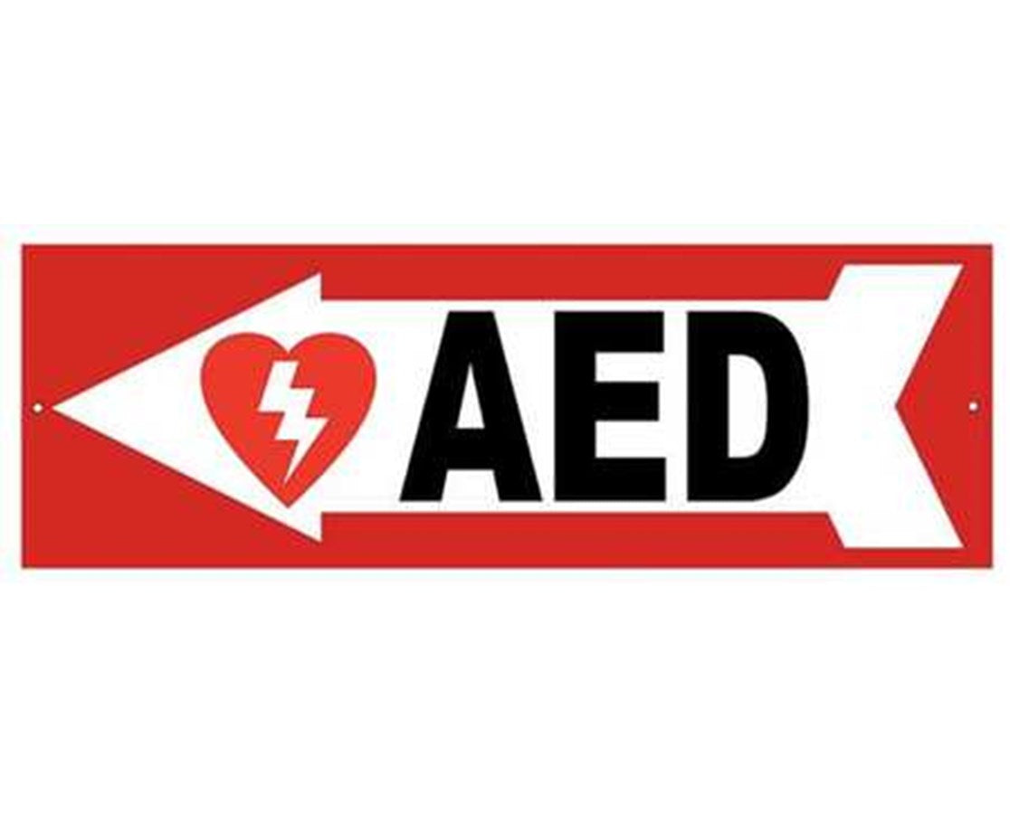 Aed Unit Sign AED Wall Signs Left Arrow Sign — Tiger Medical