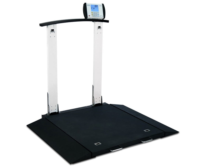 6560 Portable Wheelchair Scale with Handrail, Bluetooth & Wifi