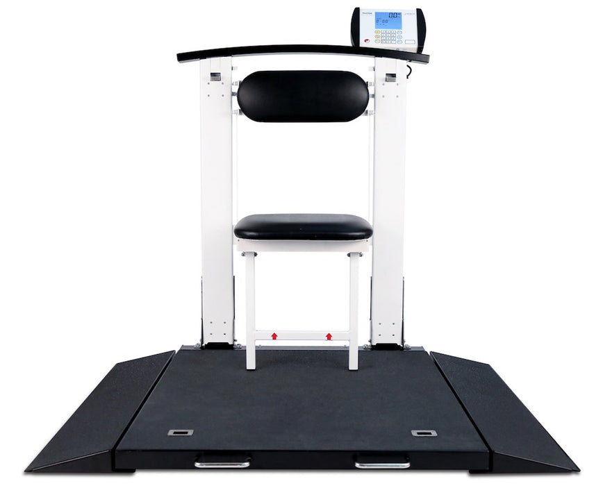 6570 3-in-1 Portable Standing, Seated, or Wheelchair Weighing Scale with Handrail and Seat - Bluetooth, Wifi, AC Adapter