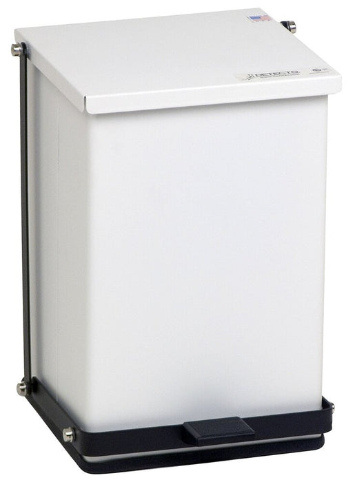 Step-On Waste Can 24 quart (6 gallon) Baked epoxy finish - White