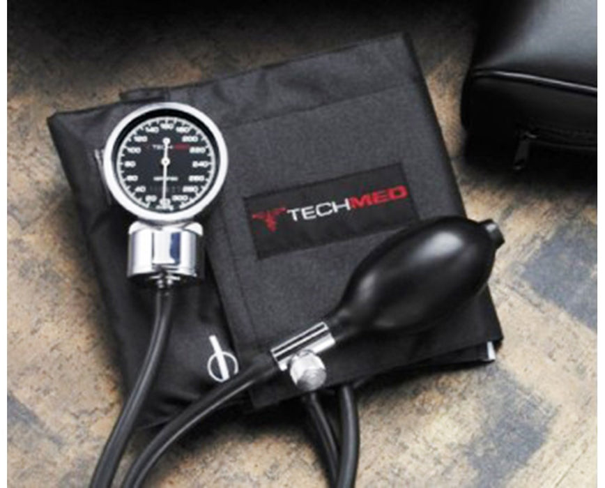 Tech-Med Deluxe Aneroid Sphygmomanometer w/ Standard Gauge & Adult Cuff