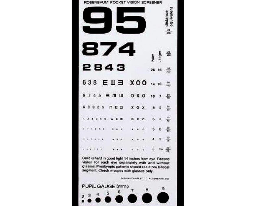 Tech-Med Pocket Eye Test Chart