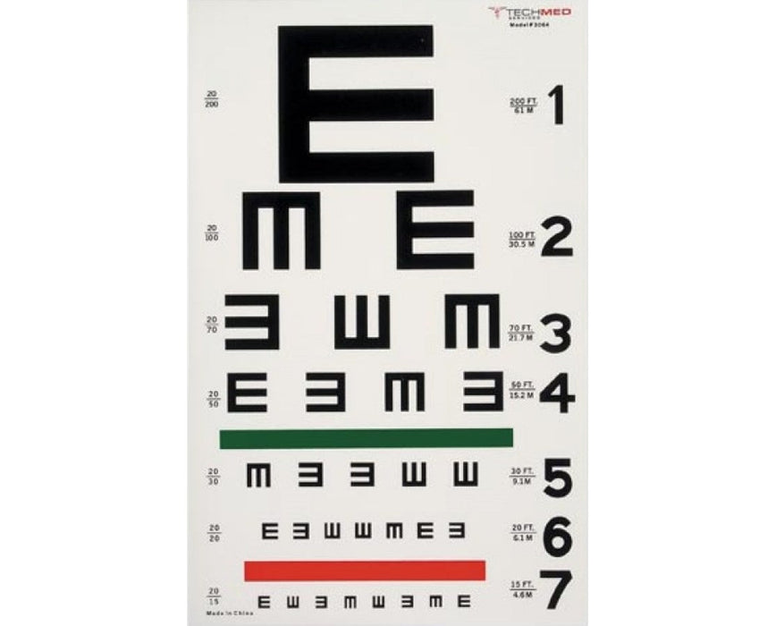 Tech-Med Eye Chart, Illuminated - Tumbling-E, 20 ft