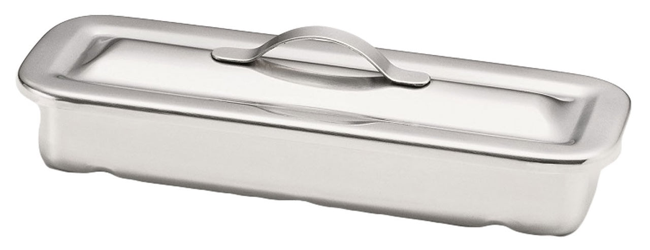Tech-Med Stainless Steel Instrument Tray w/ Strap Handle, 8½" x 3" x 1½"