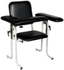 Bariatric Upholstered Blood Drawing Chair w/ Flip Up Arm. Black