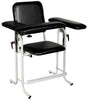Bariatric Tall Upholstered Blood Drawing Chair w/ Flip Arm. Black