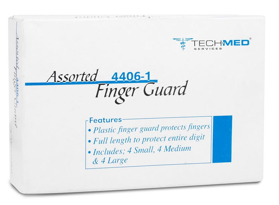 Tech-Med Plastic Finger Guards. Assorted (12/bx)