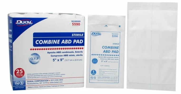 ABD Pads- Sterile, 5" x 9" (400 Pads/Case)