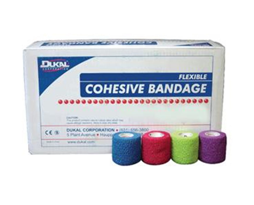 Cohesive Bandages, 3"x 5 yds, Assorted Colors (24 Rolls/Case). Non-Sterile