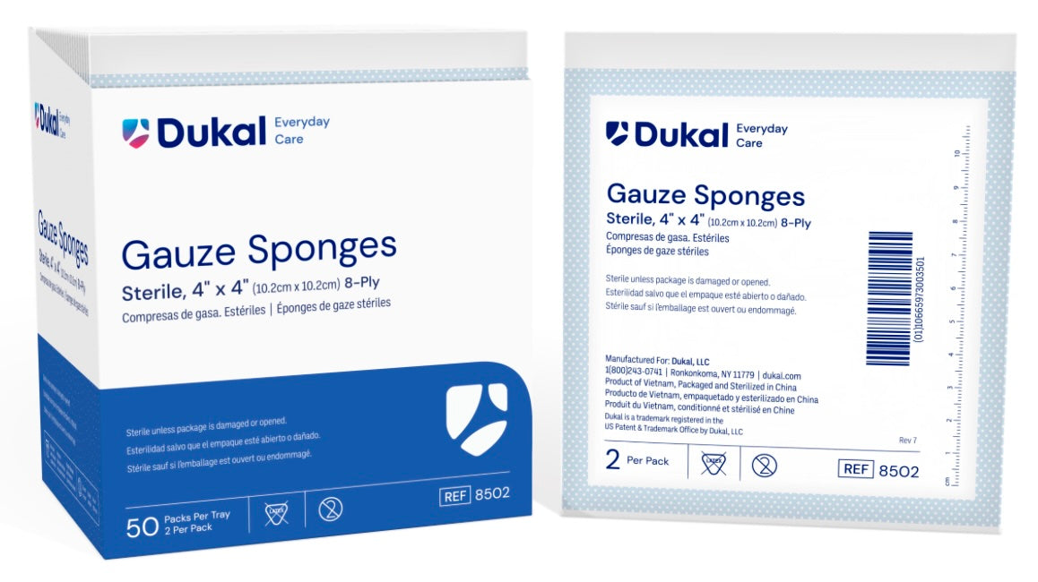 Basic Gauze Sponges, 4" x 4", 8-ply, Sterile (1200/cs)