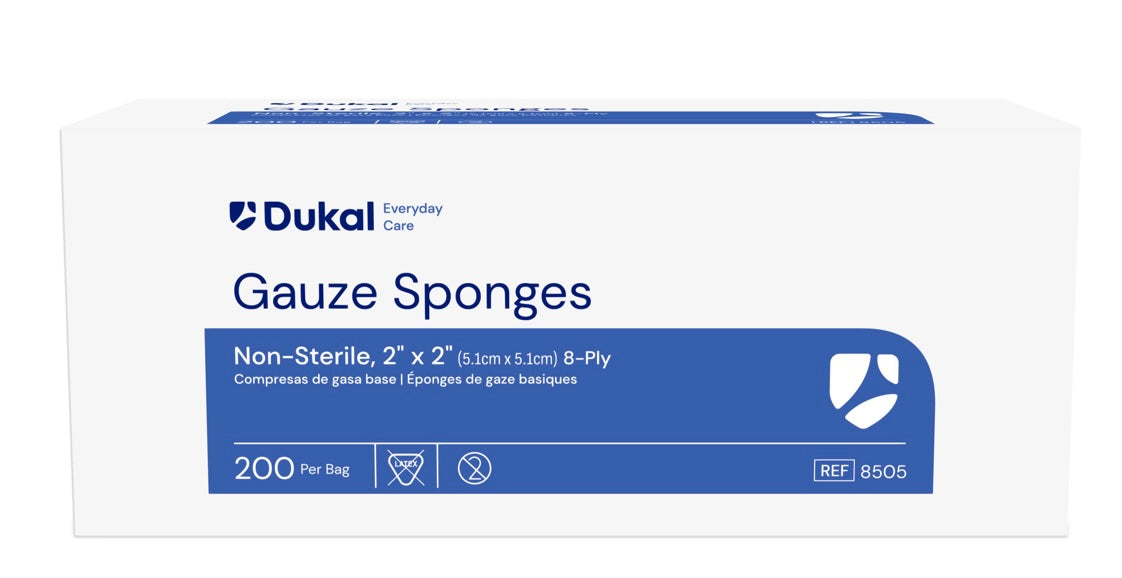 Basic Gauze Sponges, 2" x 2", 8-ply, Non-sterile (8000/cs)