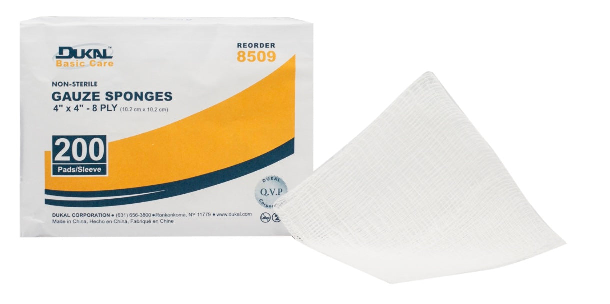 Basic Gauze Sponges, 4" x 4", 8-ply, Non-sterile (4000/cs)