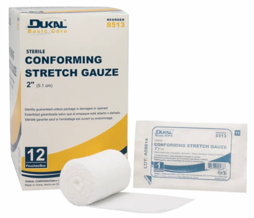 Basic Conforming Stretch Gauze, Sterile, 2" x 3.6 yds (96/cs)