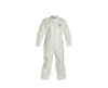 White Tychem SL Coverall w/ Bound Seams & Zipper Front Elasticated. XXXL