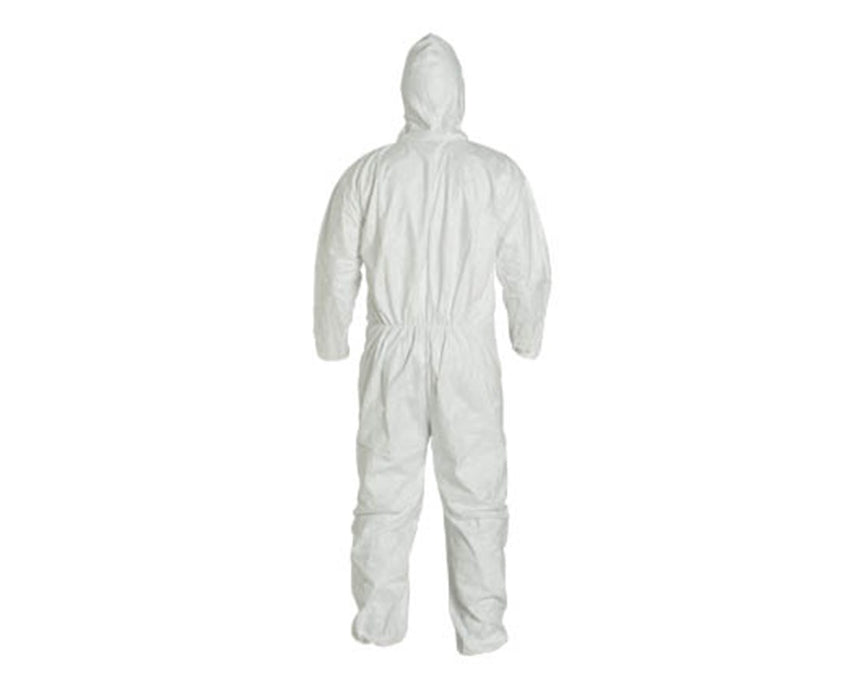 White Tyvek TY Coverall with Integrated Hood and Zipper Front