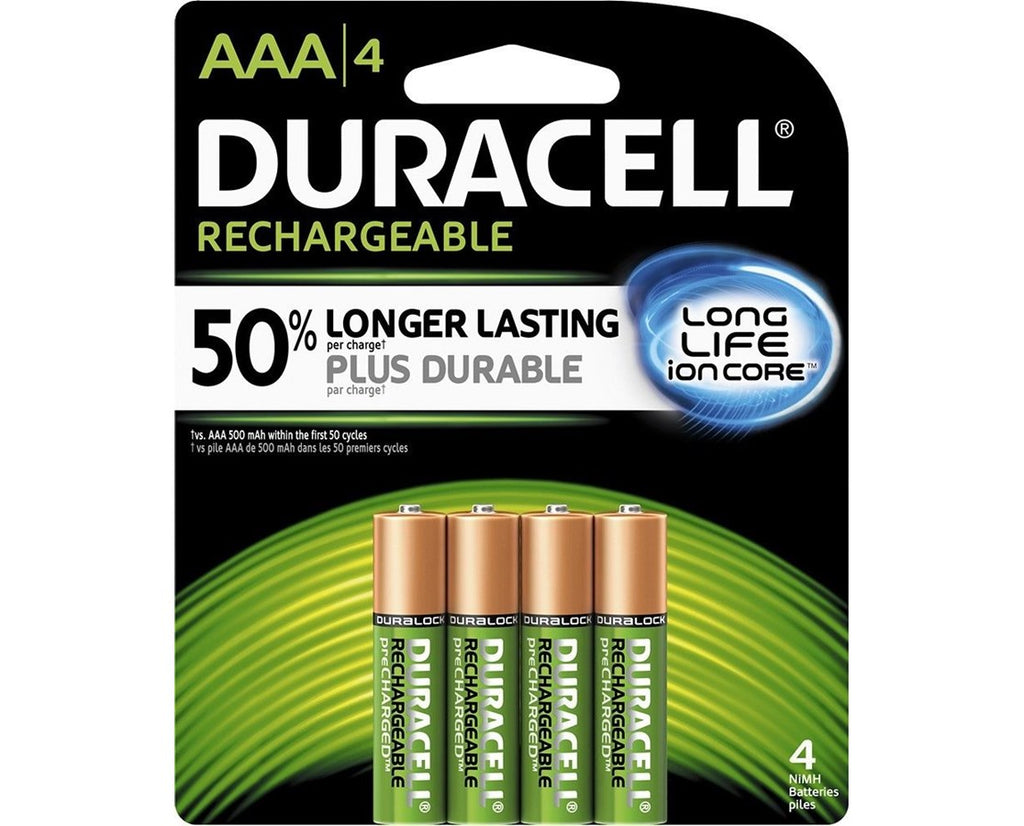 Duracell Rechargeable AAA Batteries, Pre-Charged 1.5V Triple A Battery, 4  Pack