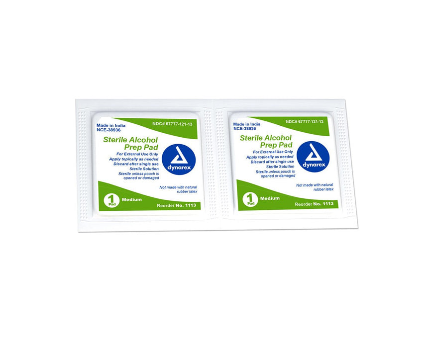 Sterile Alcohol Prep Pads, Medium (10/Bag, 2000/case  )