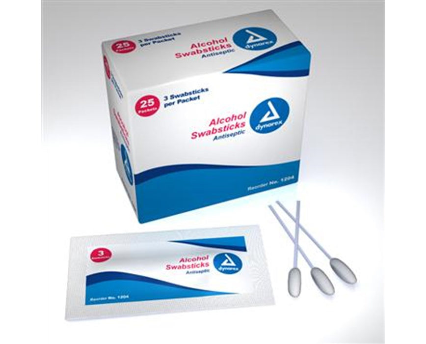 Alcohol Swabsticks - 3 Swabs [Case of 750 Swabsticks]