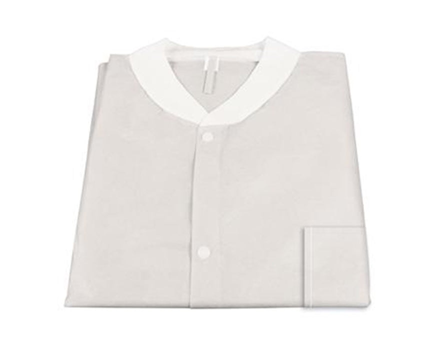 Lab Jacket SMS with Pockets Small, White - 30/Case
