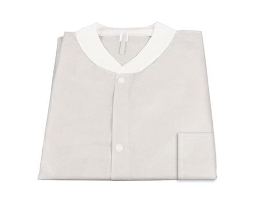 Lab Jacket SMS with Pockets Small, White - 30/Case