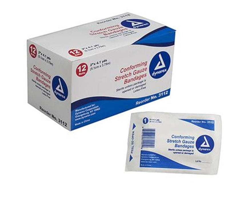 Stretch Gauze Bandage Roll, Sterile 2"