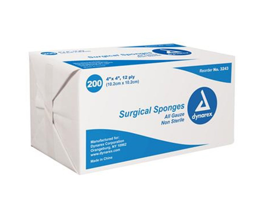 Gauze Sponge, Non-Sterile 4x4, 12 Ply