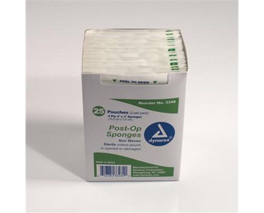 Post -Op Sponge, Non-Woven, Sterile, 2/pk 4 x 3