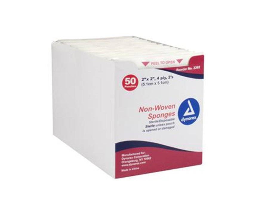 Non-Woven Sponge, Sterile, 2/pouch, 4 Ply 2 x 2