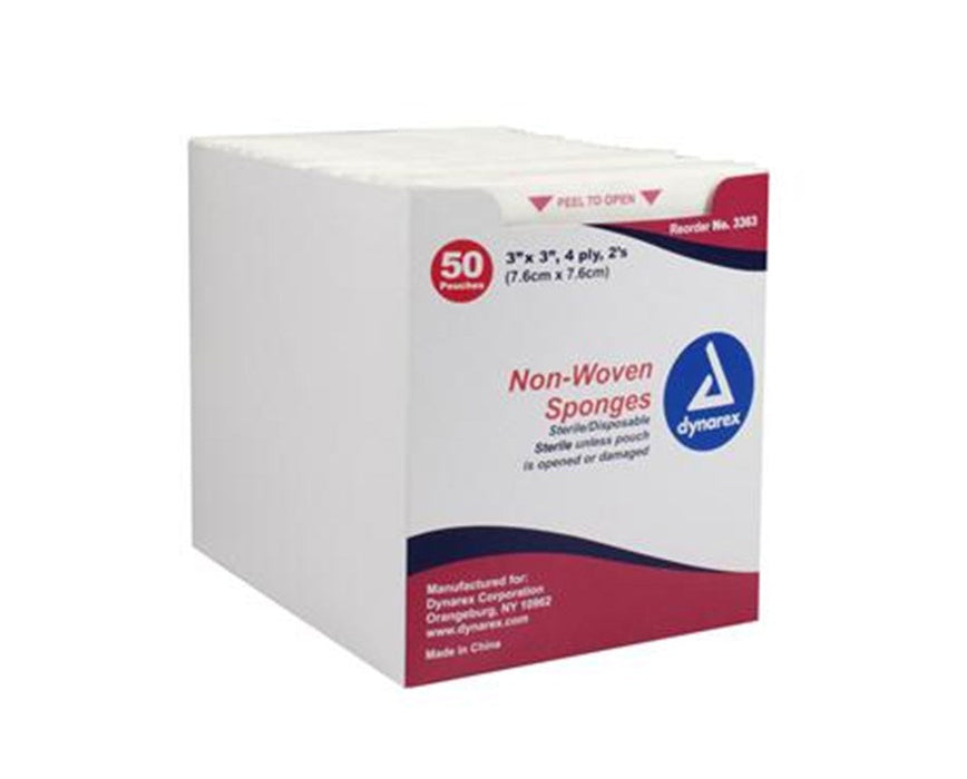 Non-Woven Sponge, Sterile, 2/pouch, 4 Ply 3 x 3