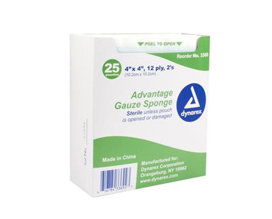 Gauze Sponge, 'Advantage', Sterile, 2/pouch 12 Ply