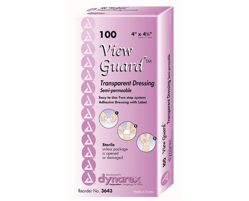 Transparent Dressing, View Guard 4" x 4 3/4"