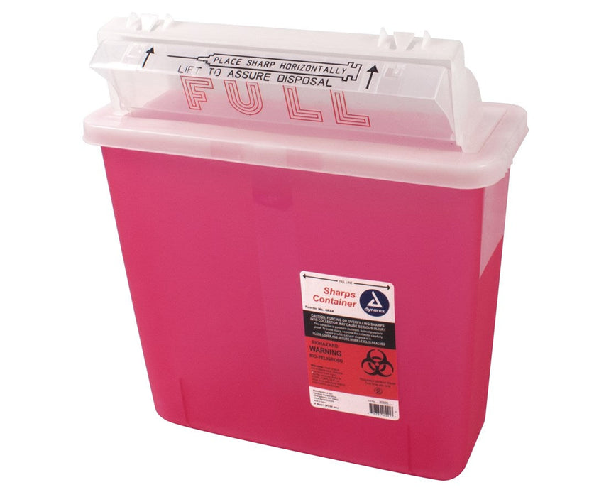 Mailbox Lid Biohazard Sharps Disposal Container - 5 qt, 20 / Case